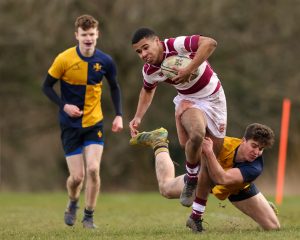 King Edward VI School (Stratford-upon-Avon) competing in the Solihull School U18’s 7’s rugby festival at Old Silhillians on Wednesday 9 March 2022.